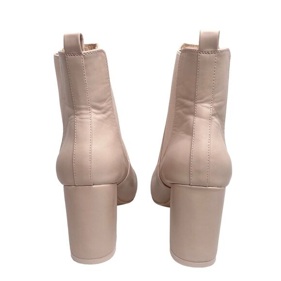 Altar'd State Size 7.5 Faux Leather Heeled Booties Slip On Blush Pink - Picture 5 of 9